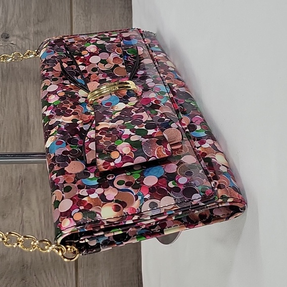 Betsey Johnson Multi-Color Bow PVC Crossbody Shoulder Bag - Picture 3 of 13